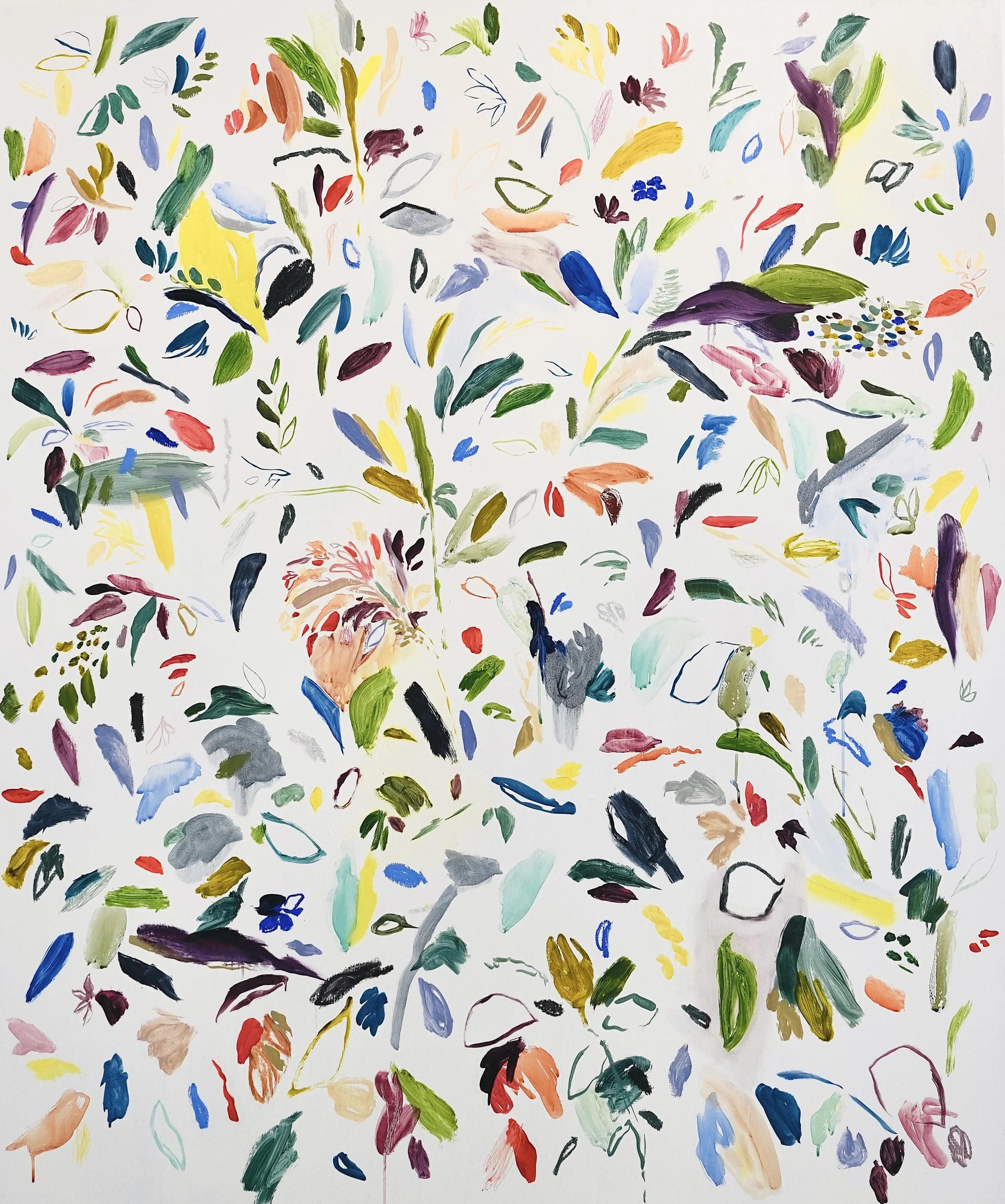   Decompose II , 2025 oil, Japanese watercolor on canvas 180 x 160 cm (70 7/8 x 63 inches) 