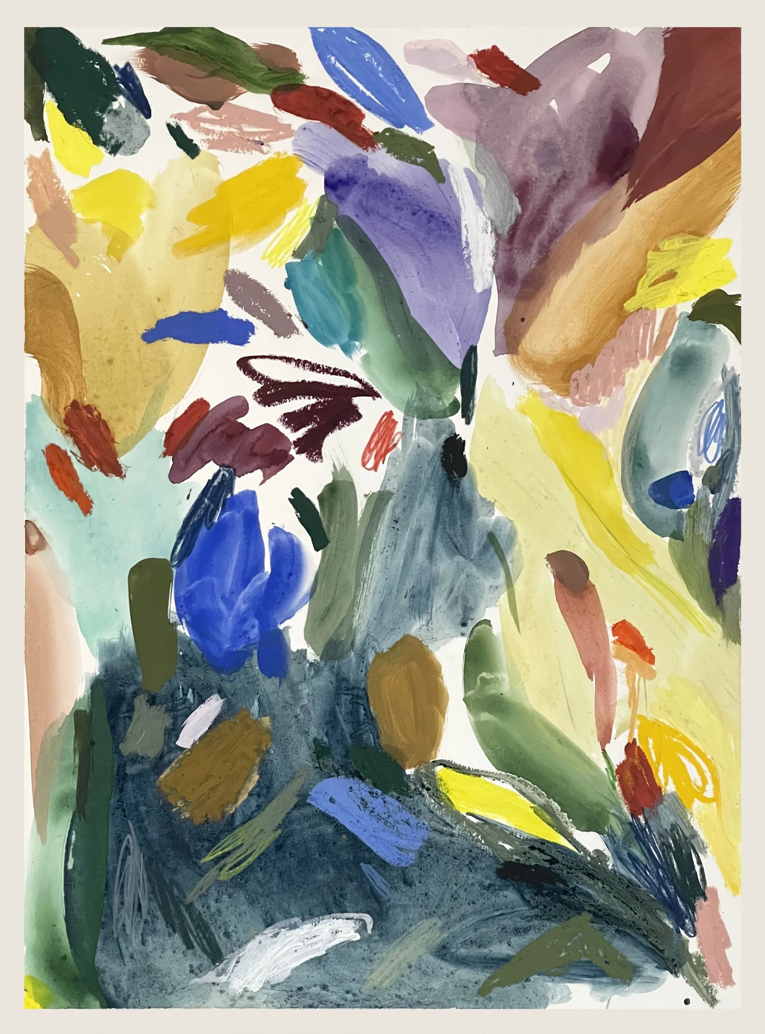   Midsummer , 2024 gouache, watercolor, oil, crayons on paper sheet: 24 x 18 in. (61 x 46 cm)  Private collection, New York 