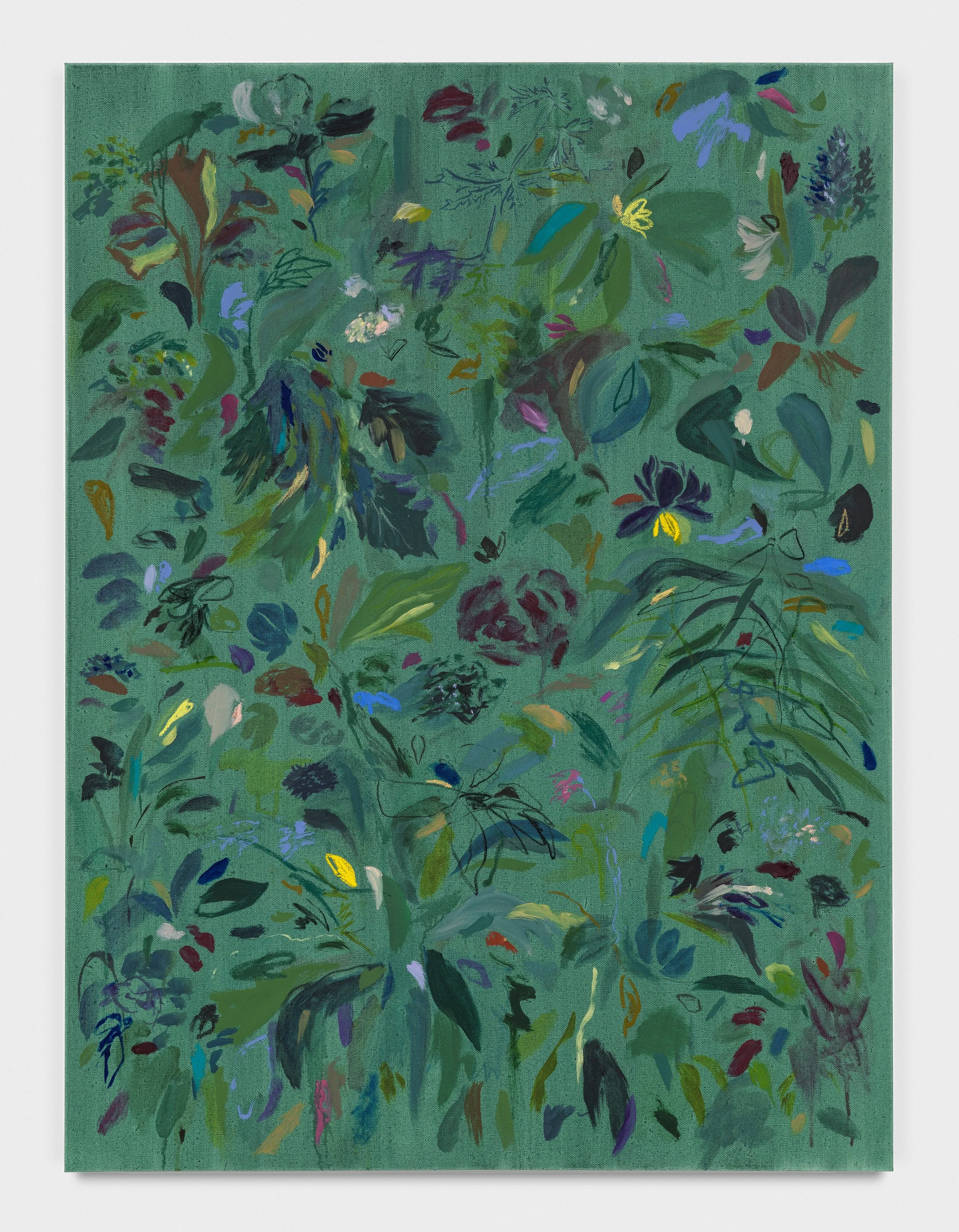   Artifice II , 2024 oil, watercolor on canvas walnut frame 40 x 30 in. (101 x 76 cm)  Photo credit: Alex Yudzon 