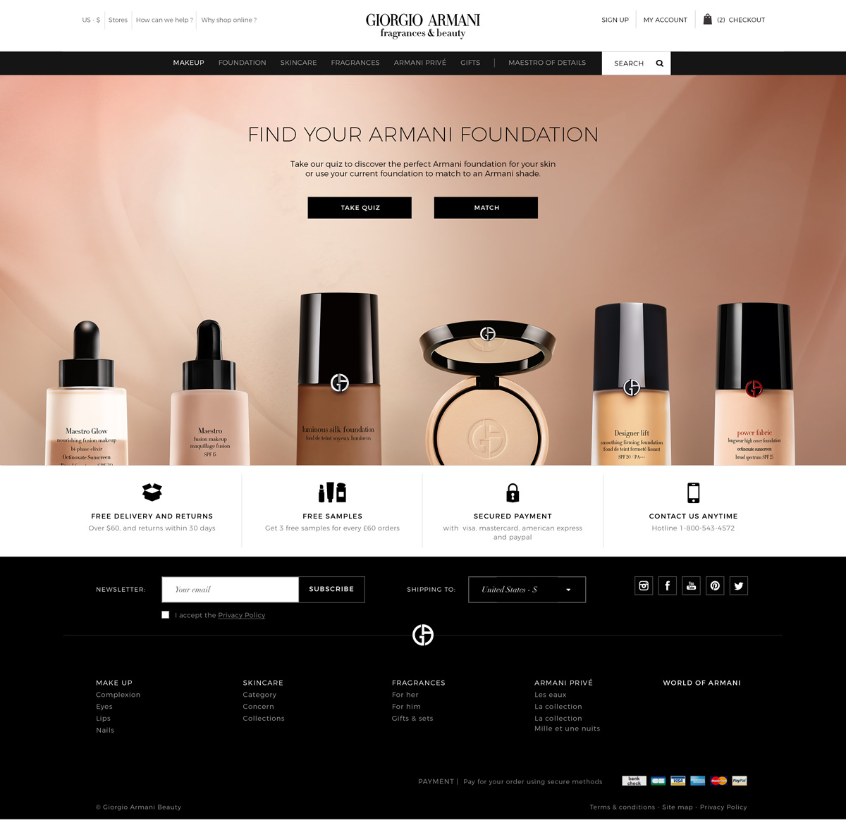 giorgio armani foundation finder