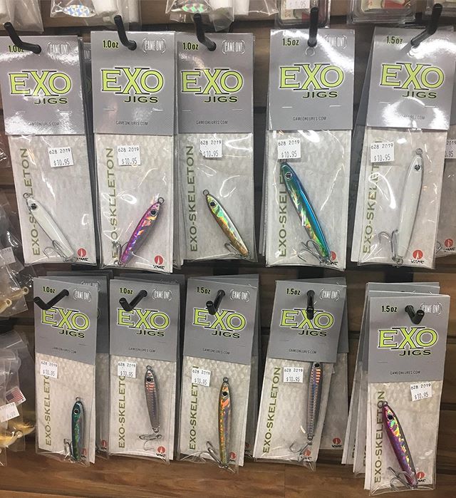 We only stock our wall with the best fishing gear, and that includes EXO jigs from Game On Lures! #frankslivebaitandtackle #gameonlures #exojigs #fishingct #ctfishing #connecticut #jigfishing #fishingjigs #fishing #freshwaterfishing #saltwaterfishing