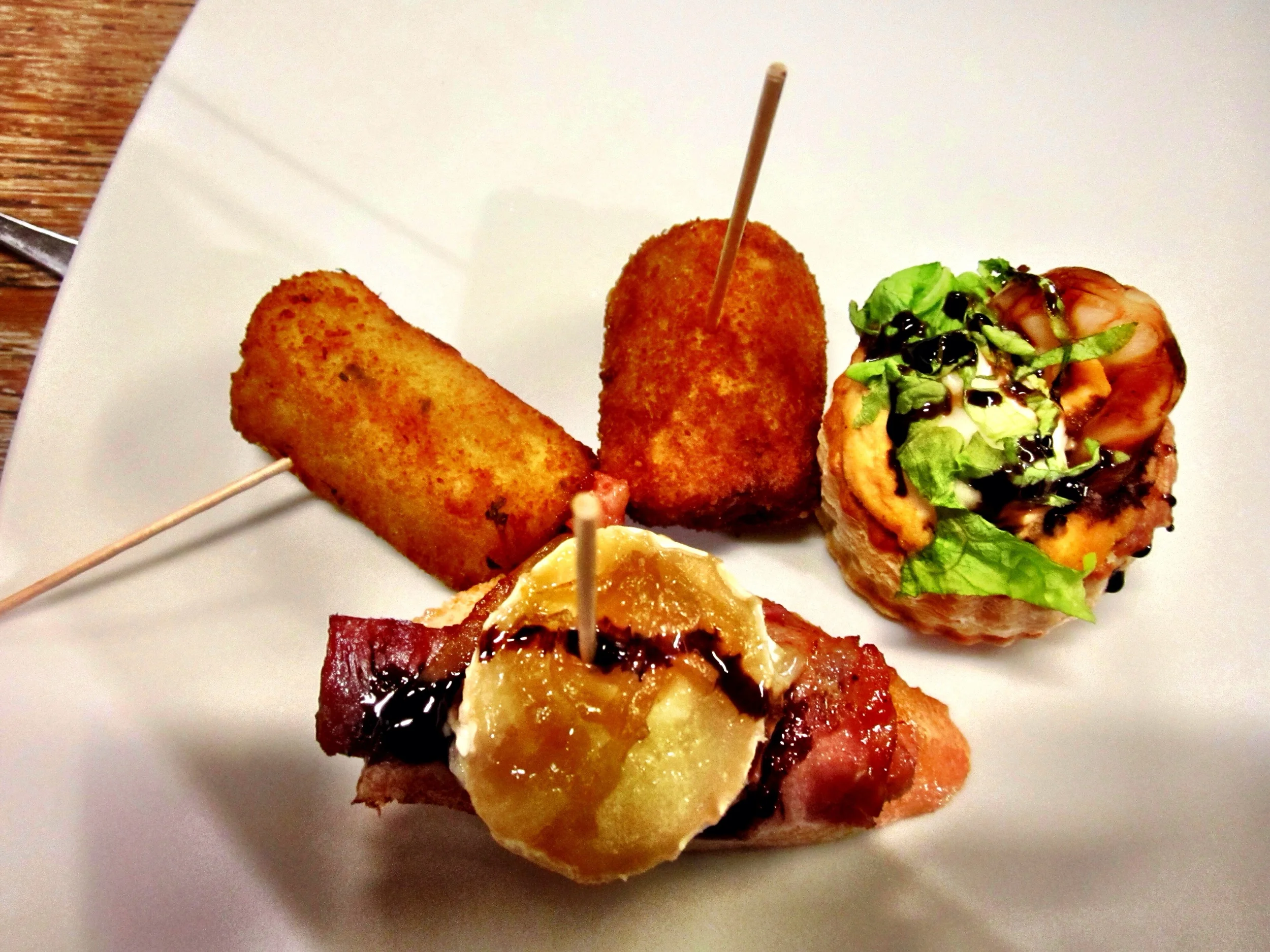 Pintxos at Portaletas in San Sebastián - not our favorite food of the night, but they're open late and the father-son team behind the bar are welcoming