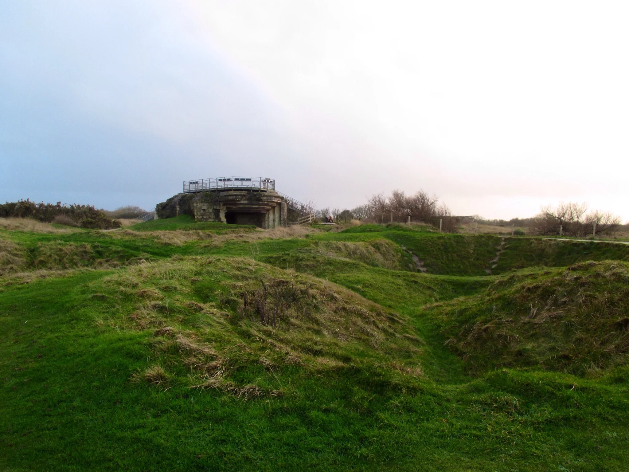 Bomb craters and gun emplacement at Pointe-du-Hoc 