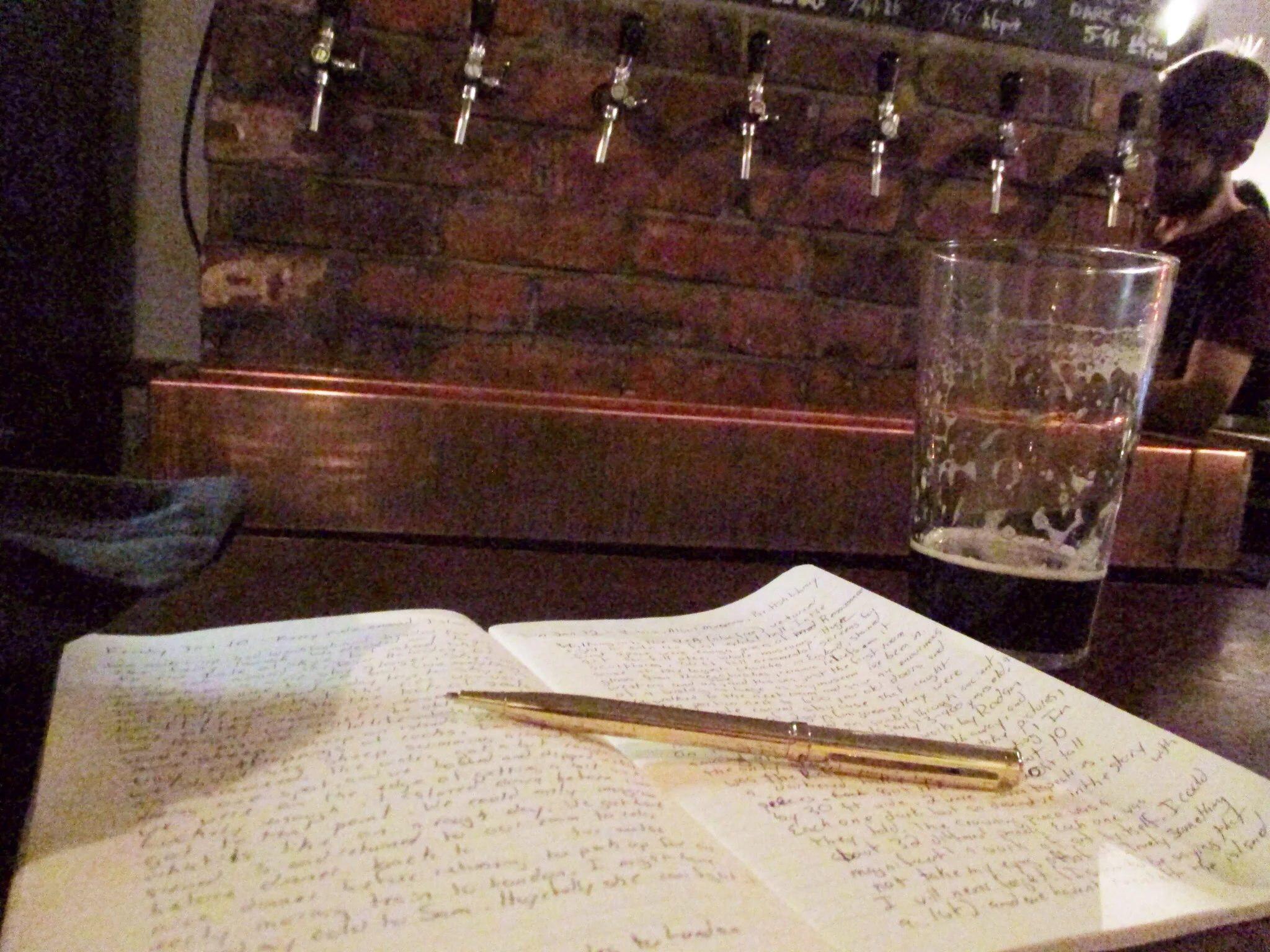 Jotting down some thoughts at the Holborn Whippet with a cold pint after a day spent exploring London.