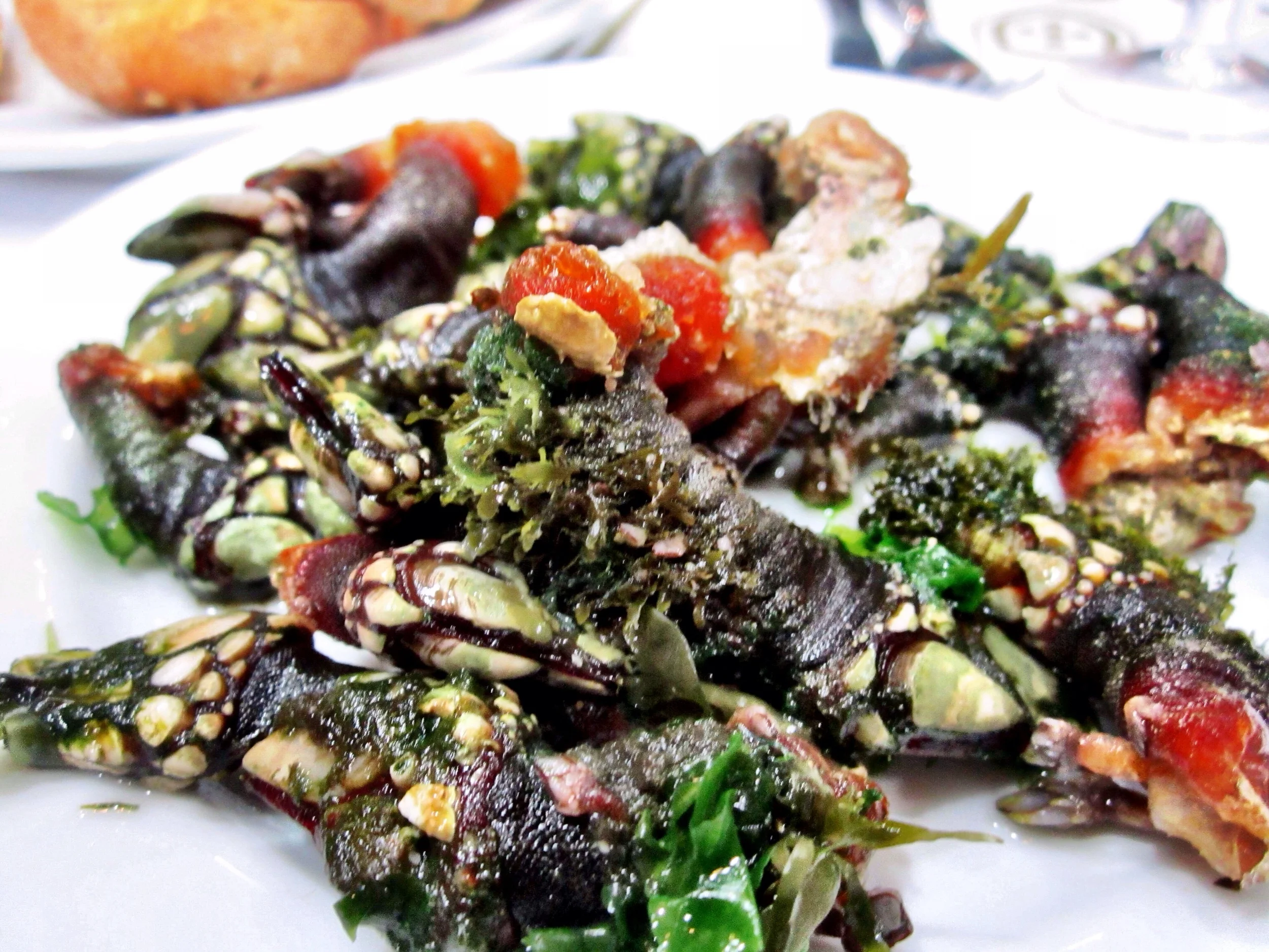 A giant plate of steaming barnacles at Cervejaria Ramiro in Lisbon