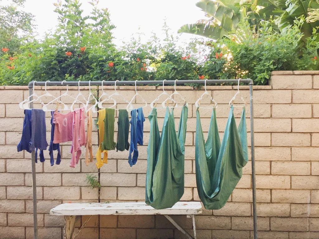 naturally dyed garments and yardage