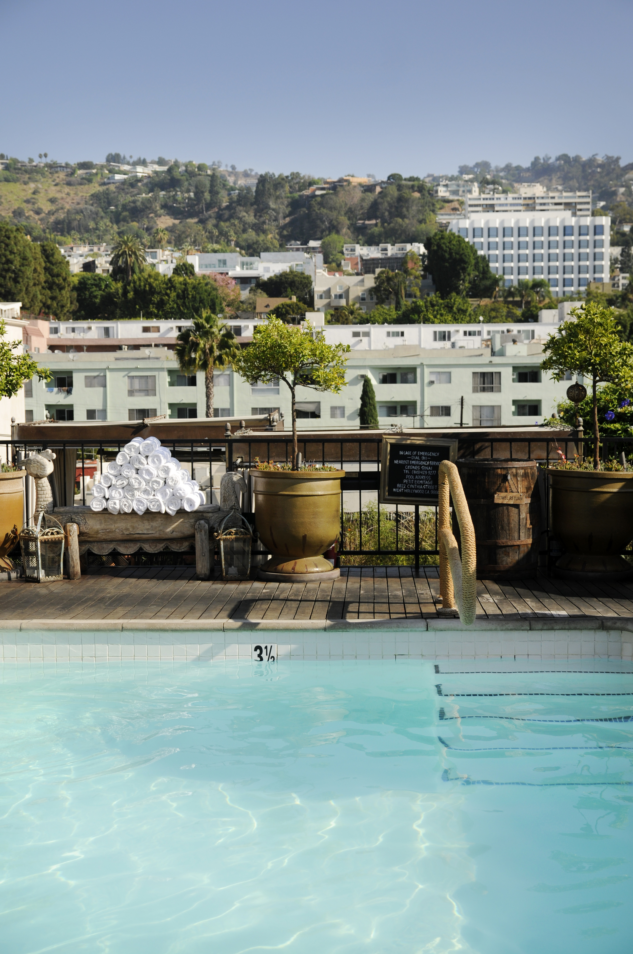 The rooftop pool has excellent lounge seating and a delicious Moroccan-inspired poolside menu. Not to mention that view! 