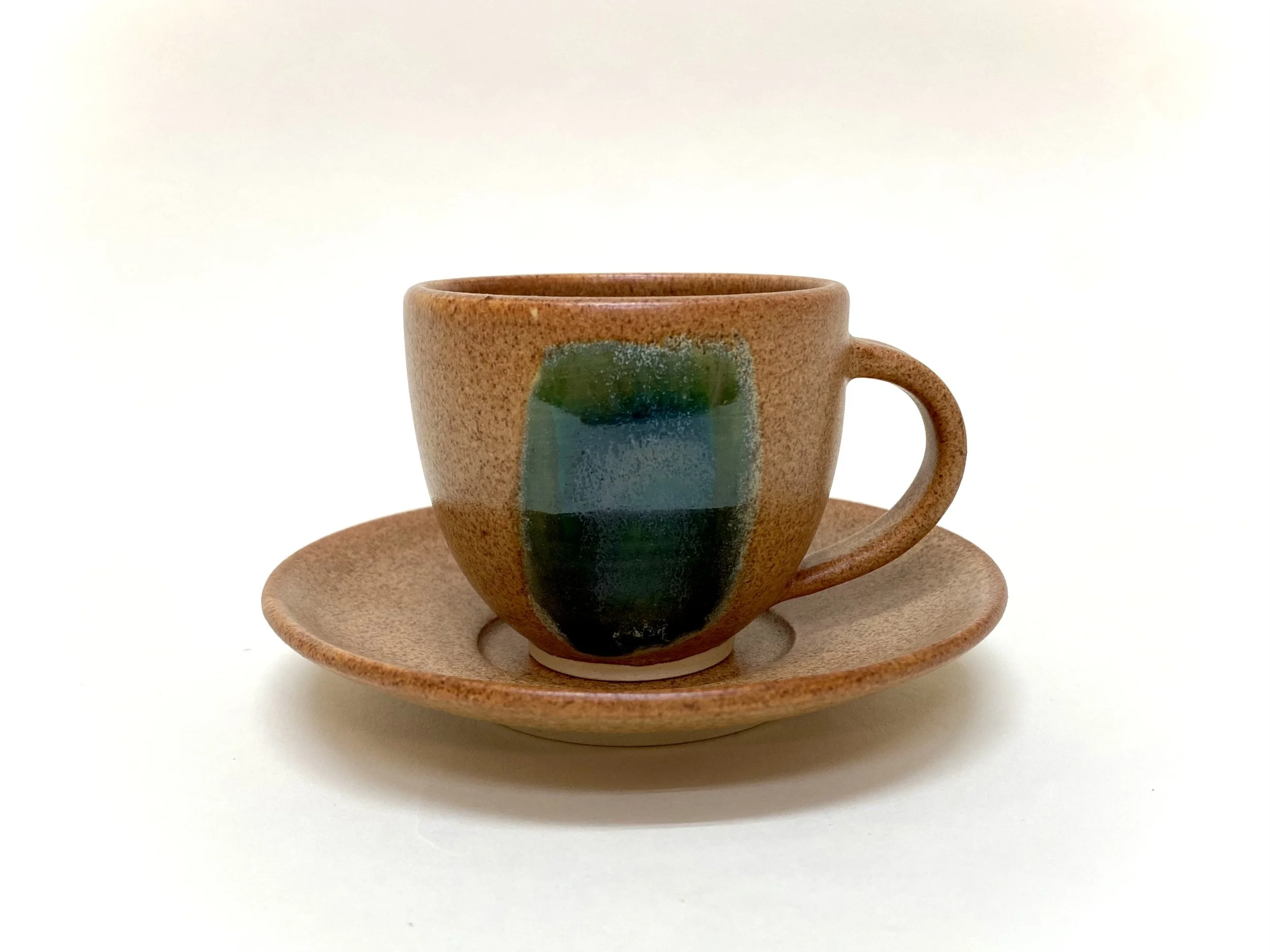 Espresso Cup and Saucer [Nutmeg + Blue/Green]