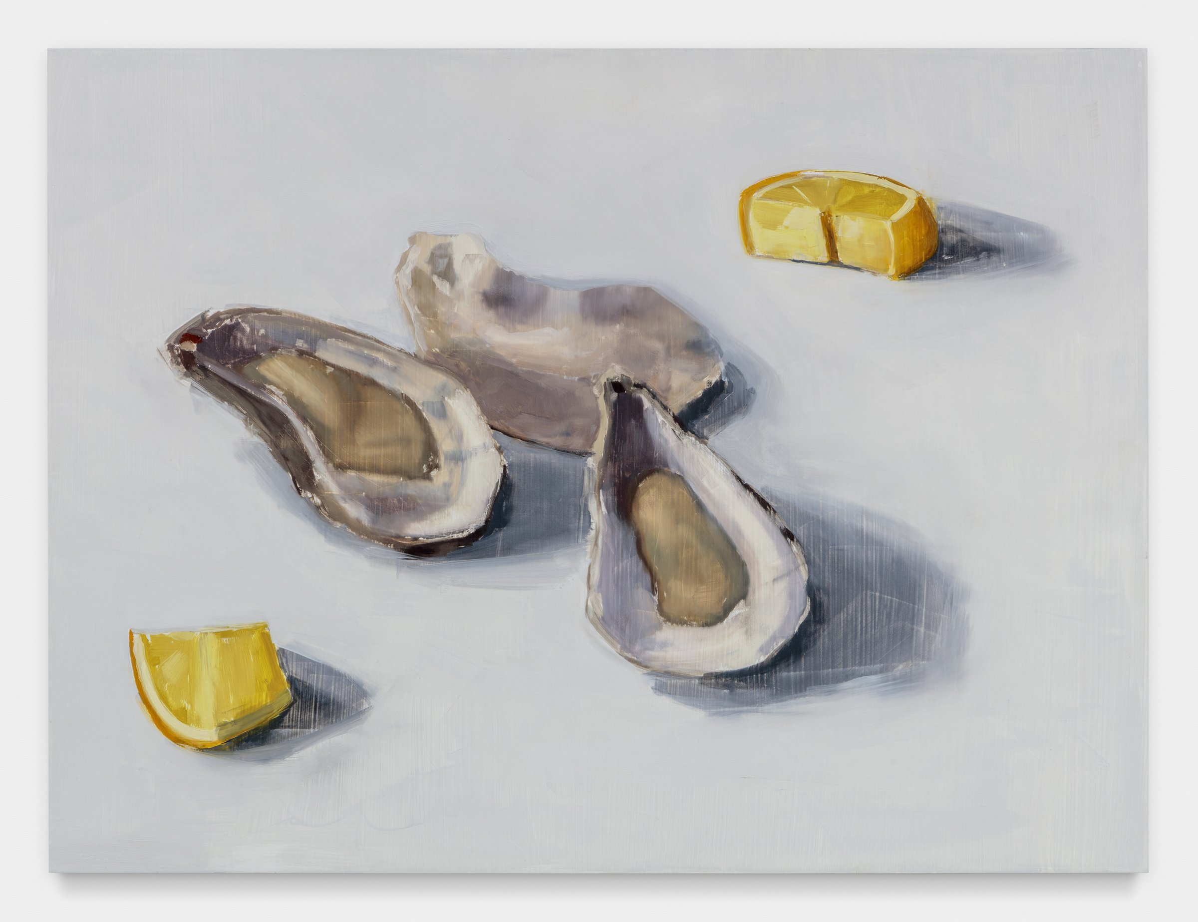 Carrie Mae Smith Two Oysters an Oyster Shell and Two Lemon Wedges