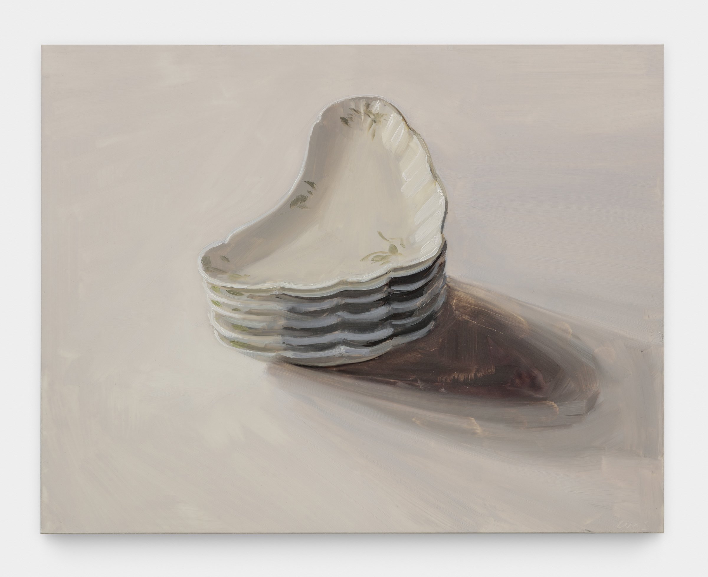 Carrie Mae Smith Stack of Bone Plates 2024 Oil on Mylar mounted on Panel 11 h X 14w inches