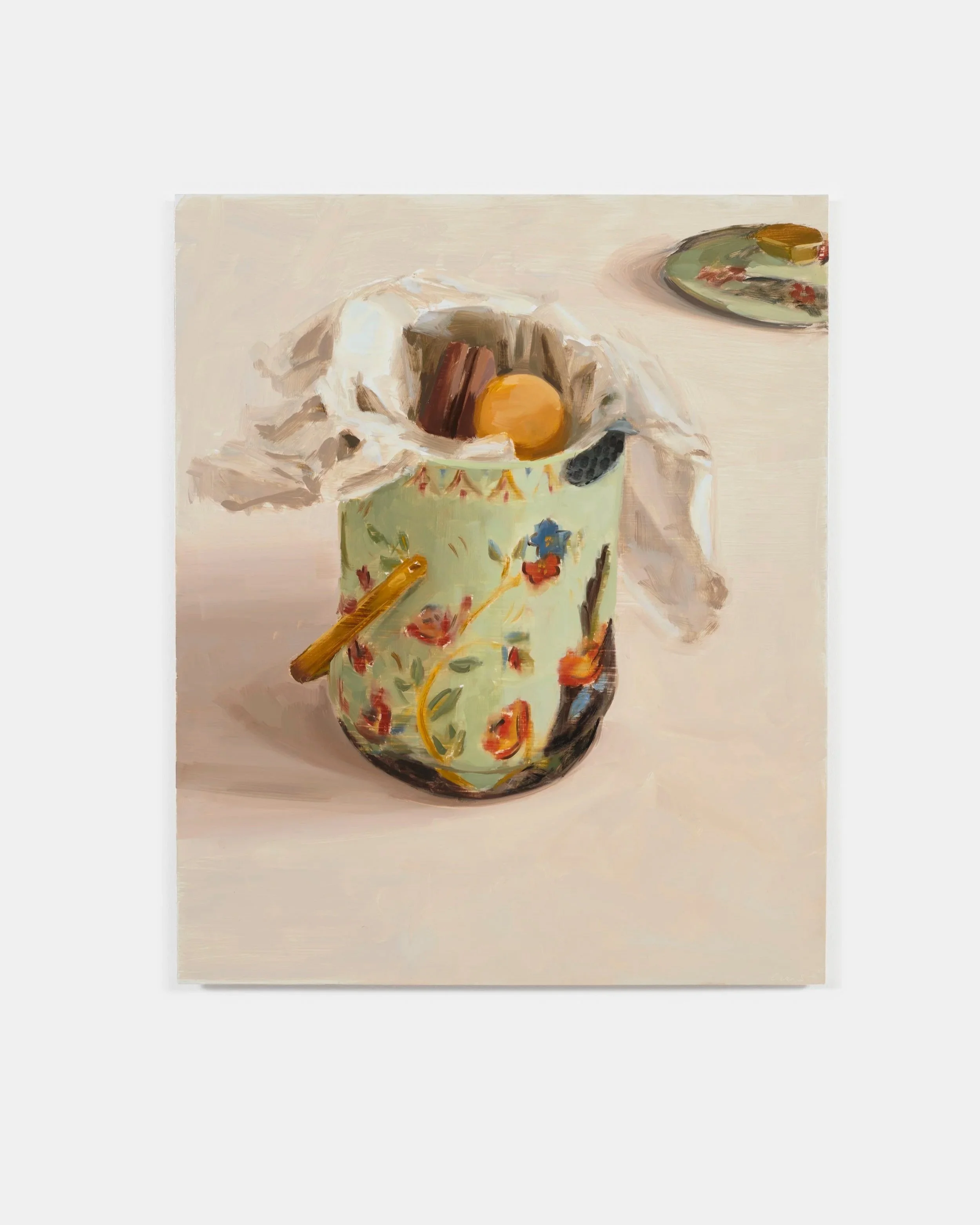  Carrie Mae Smith Cookie Tin with Macaroons 2025 Oil on aluminum 17h X 14w inches 