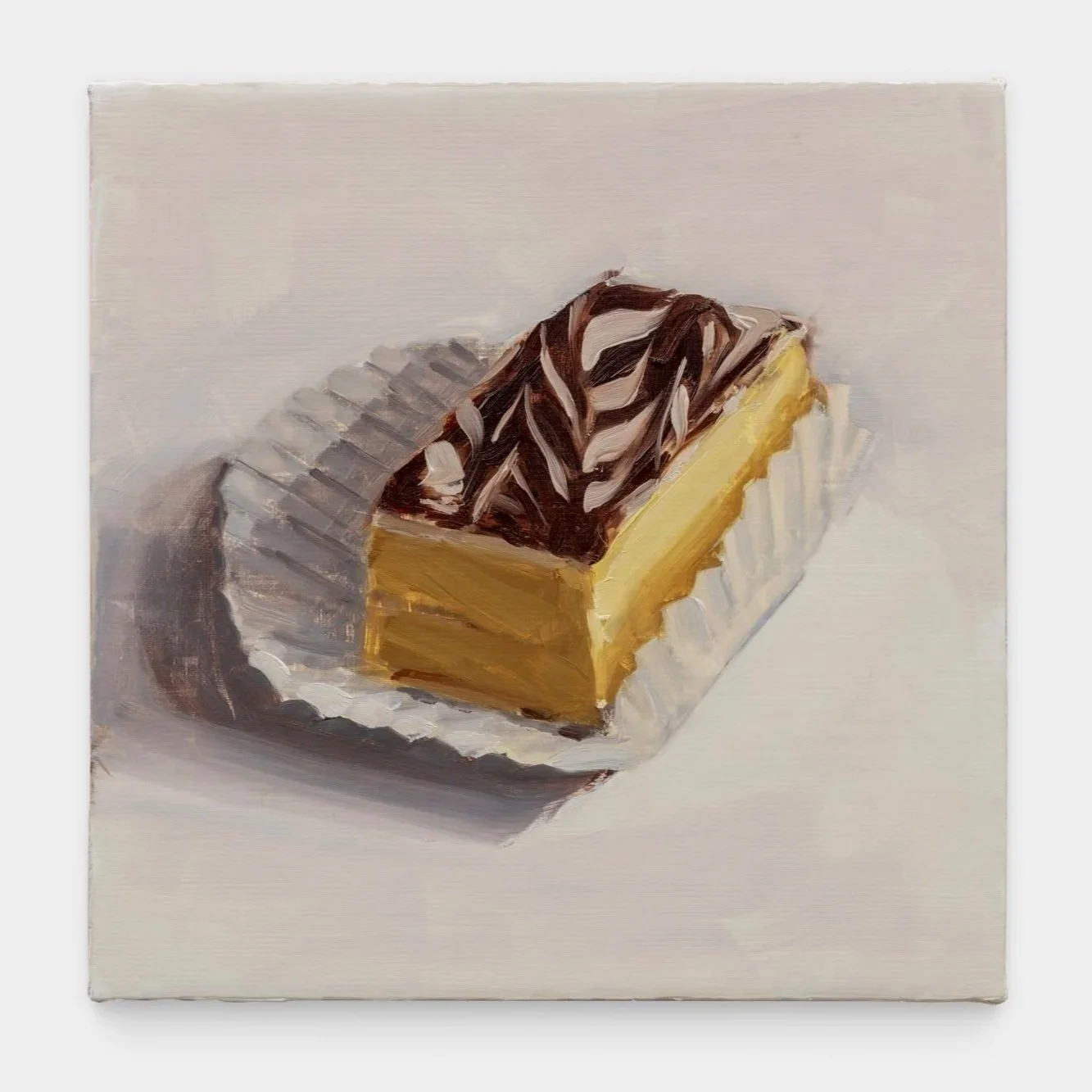  Carrie Mae Smith Napoleon with Chocolate Icing 2024 Oil on linen over panel 8.5h X 8.5w inches 