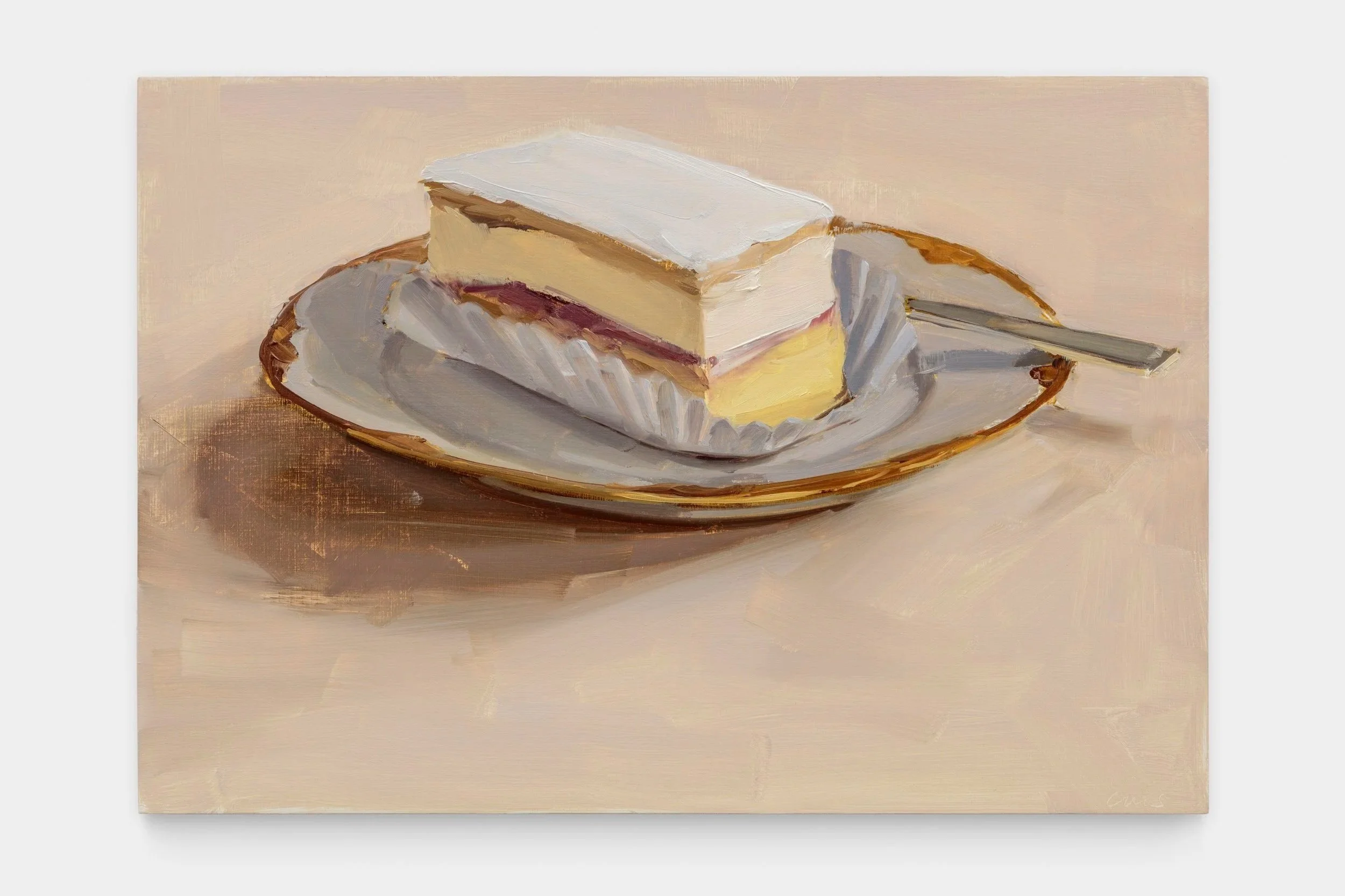  Carrie Mae Smith Napoleon on Gold Rimmed Plate 2024 Oil on panel 9h X13w inches 