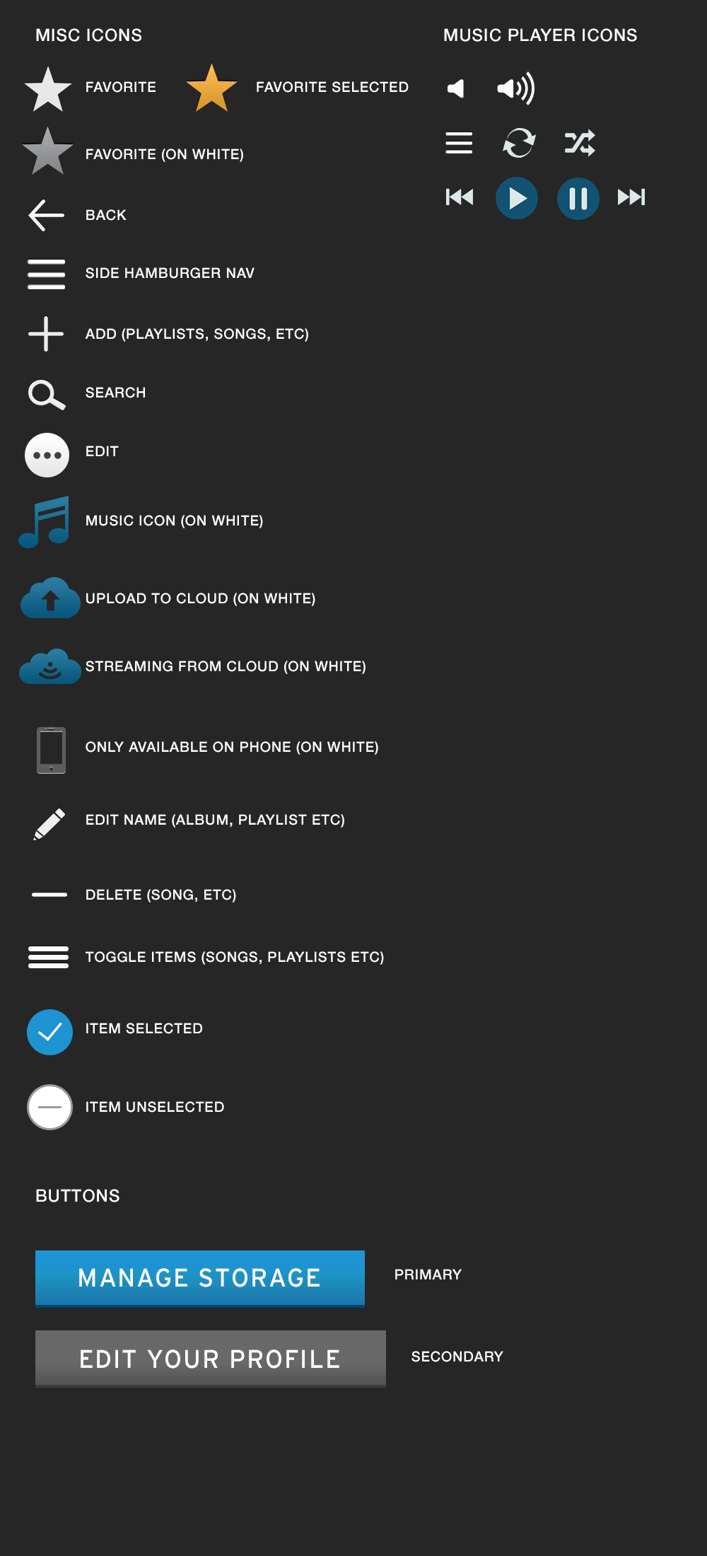 Iconography & UI elements