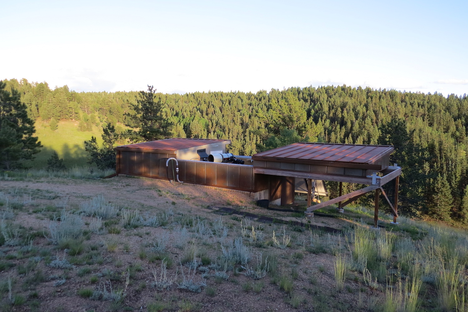  View of telescope room with the roof open 
