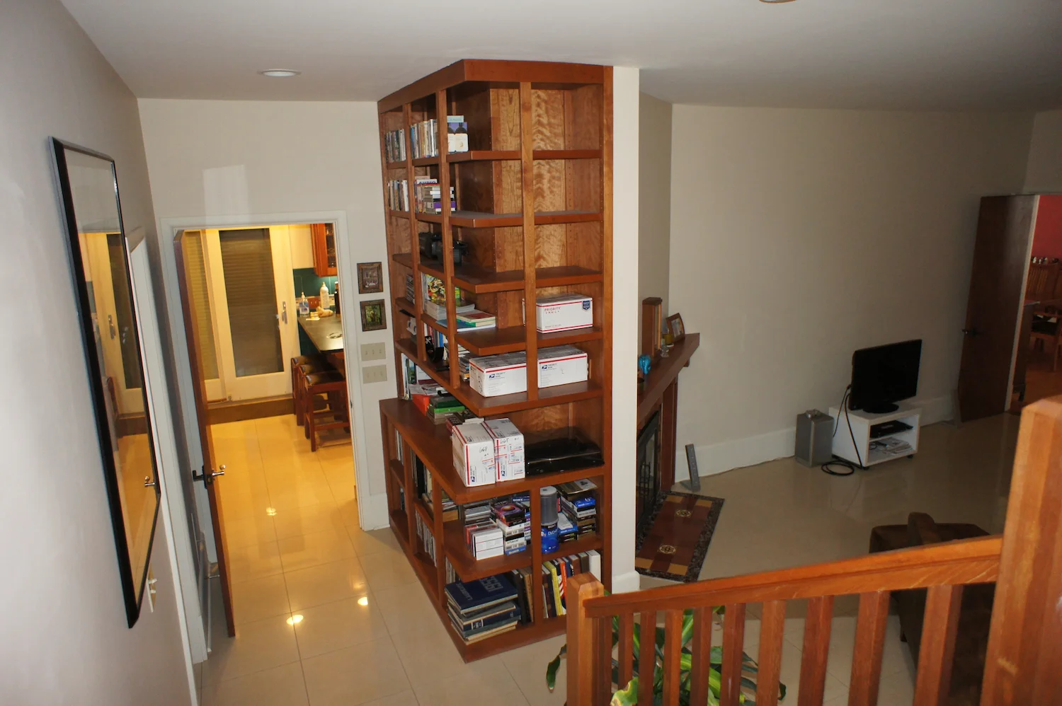 Custom cherry bookshelves