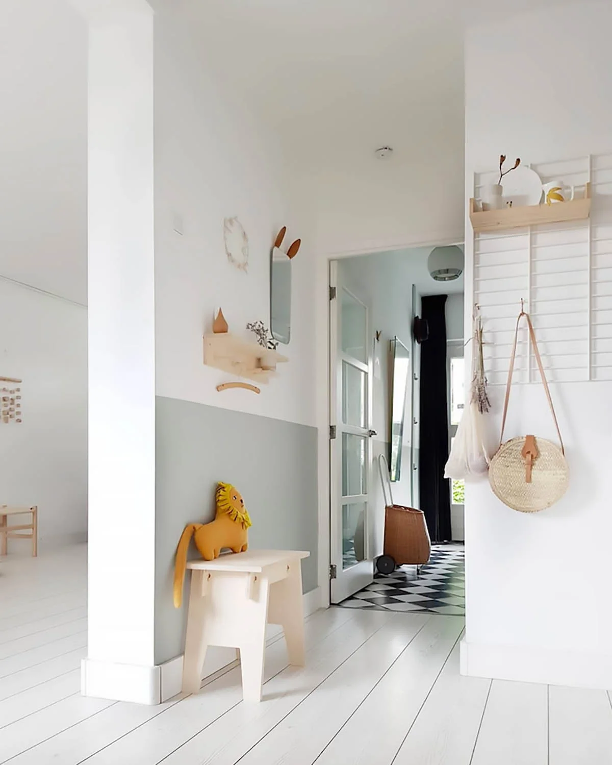 white floors entry