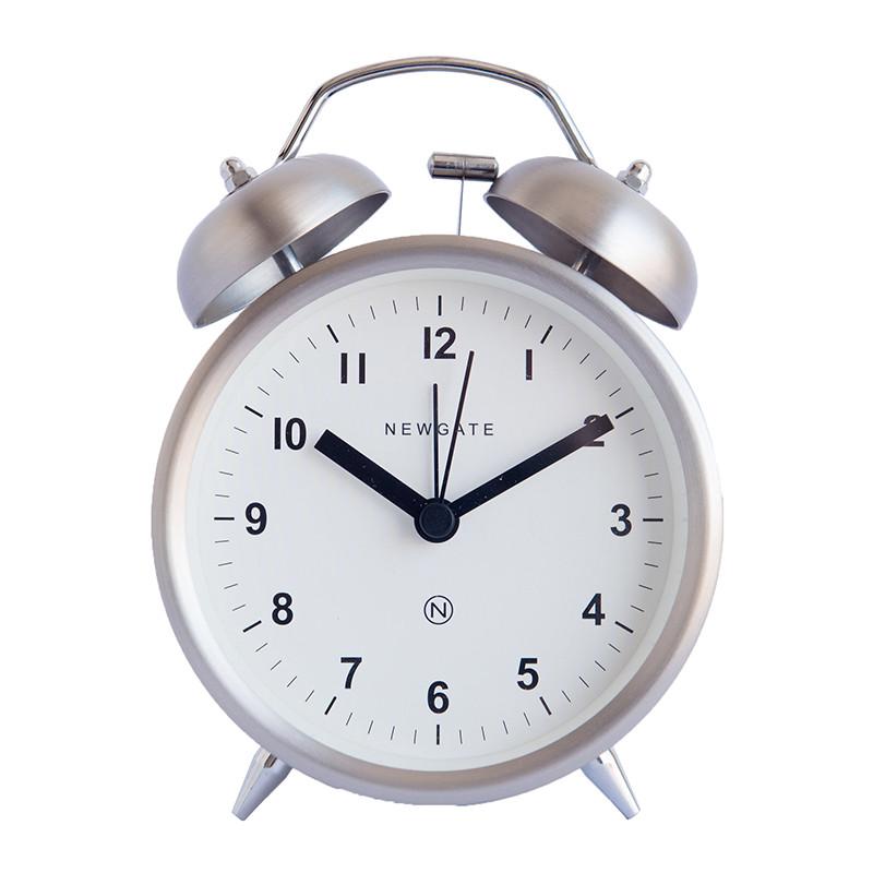 silver alarm clock