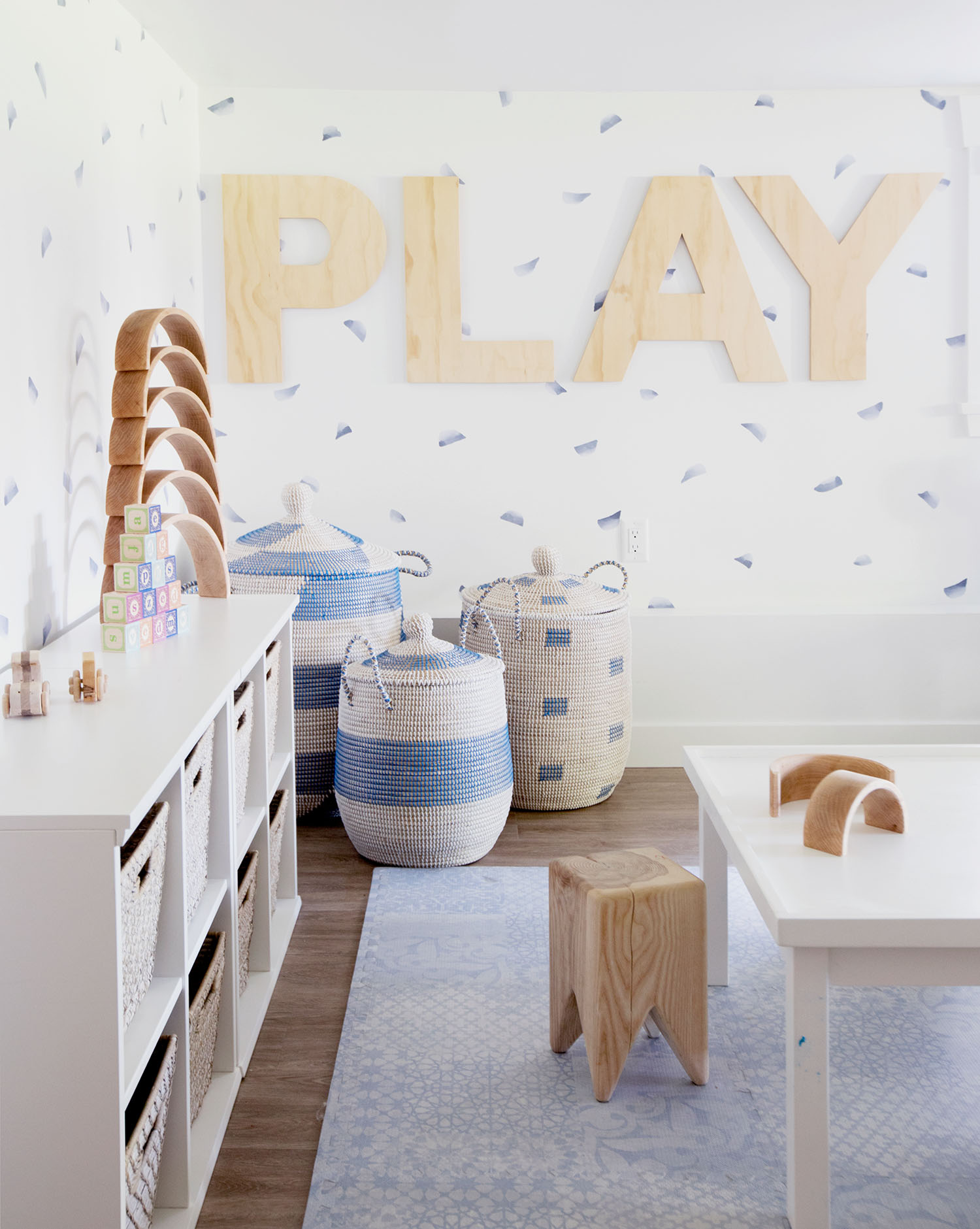 modern playroom storage