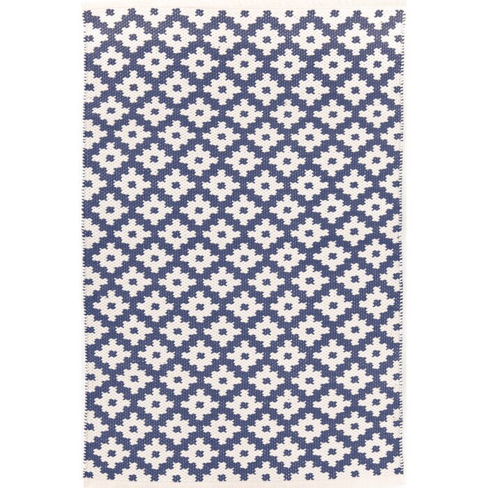 blue and white rug