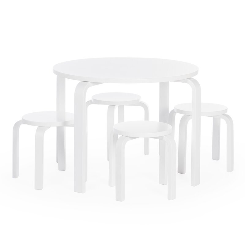white round play table and chairs