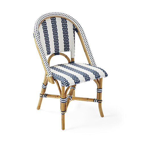 navy and white chair