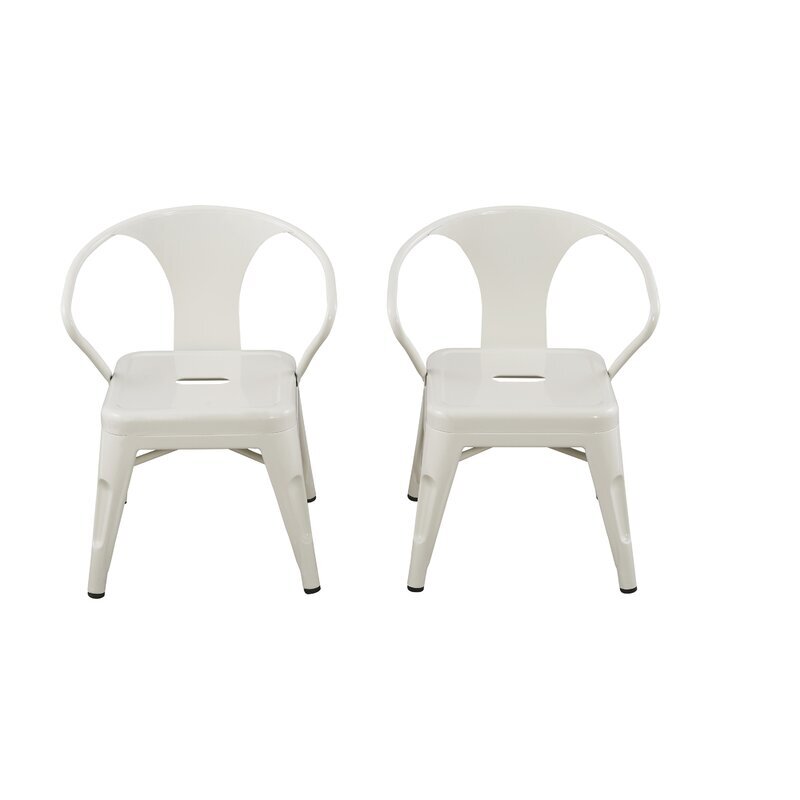 white metal kids chairs