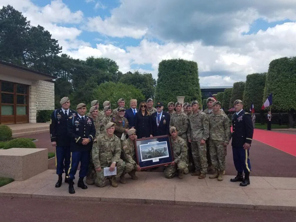 POTUS with 75th and ARTB at Pointe Du Hoc