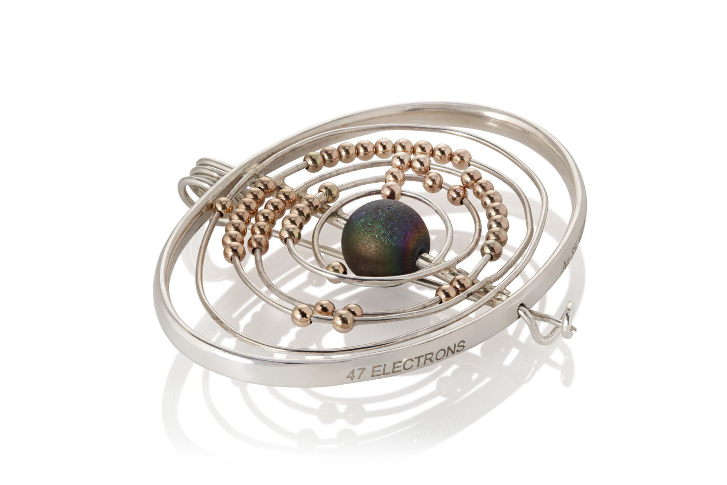 Silver Atom Brooch