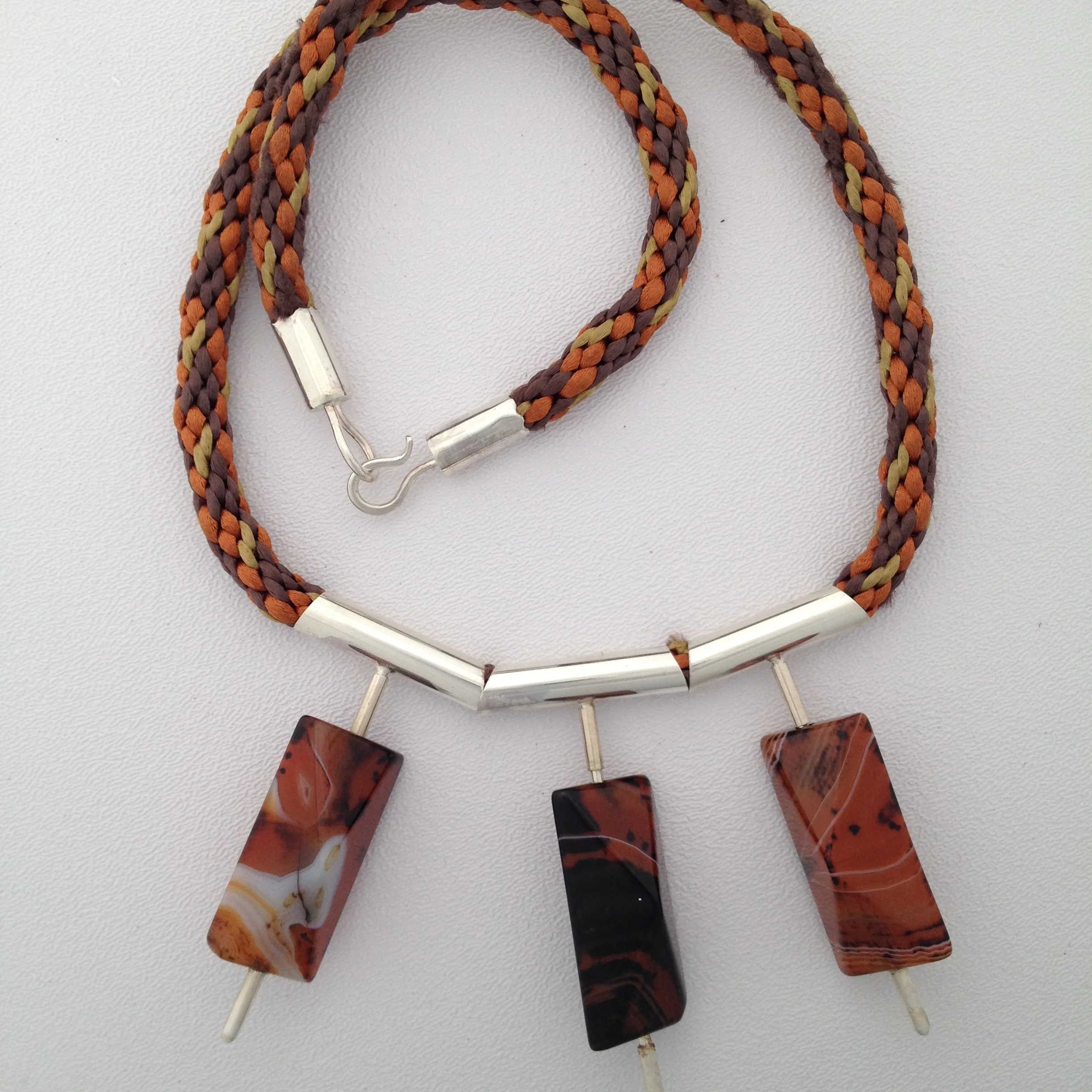 Russet Rhombus Kumihimo Necklace