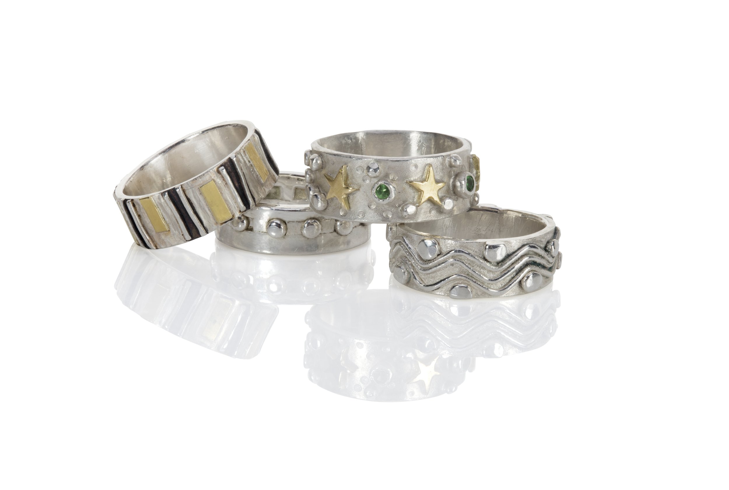 Four Argentium Rings