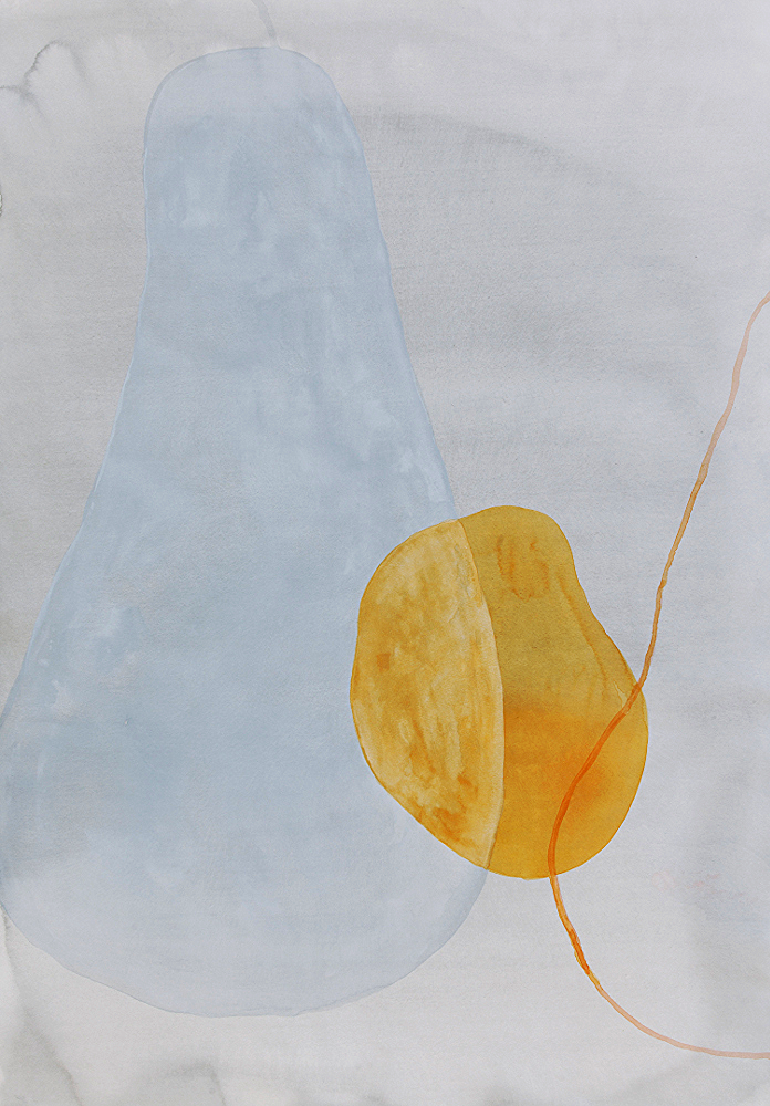 Kelly M. O'Brien, We Three . Watercolor, coffee and pencil on paper. 100 x 70 cm. ©2013.