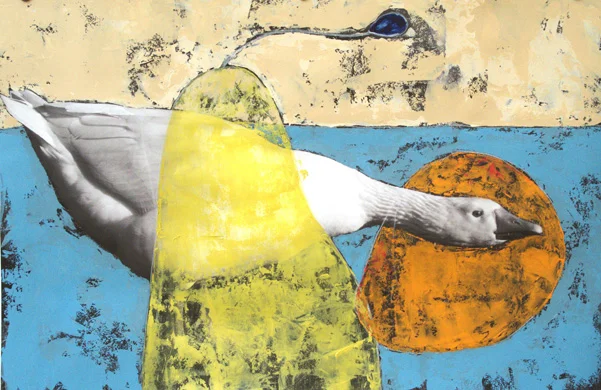 Kelly M. O'Brien, Not Sure About This Move . Acrylic on C-print on paper, 24 x 36 inches. ©2015.