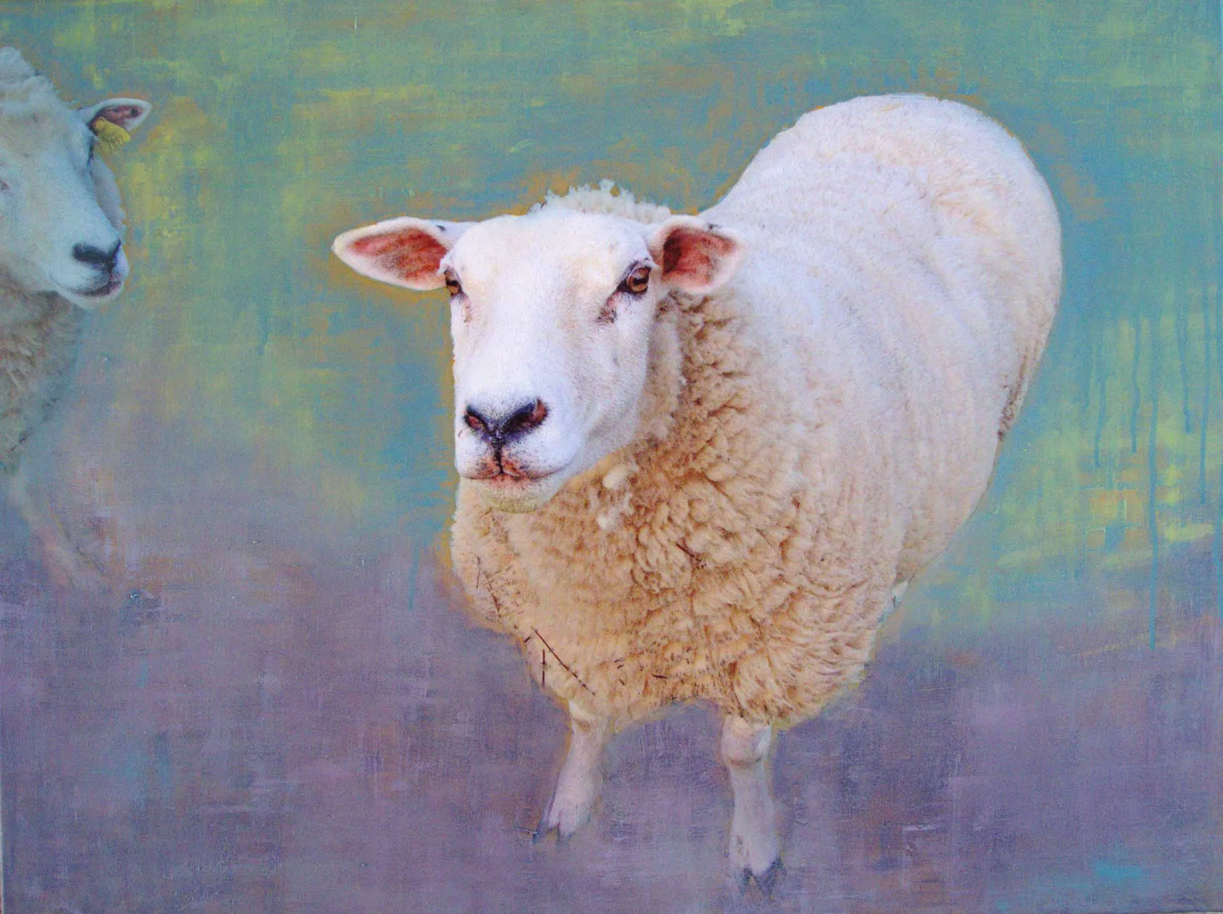 Kelly M. O'Brien, Are You Lonely Over There? Acrylic on C-print on canvas, 24 x 32 inches. ©2015.