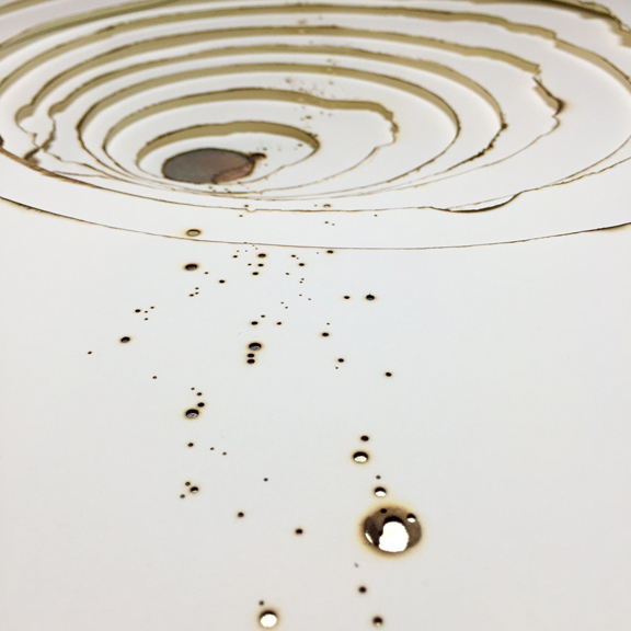Kelly M. O'Brien, Playing With Fire No. 14 (detail). Paper, gold leaf, flame. 30 x 24 inches. ©2015.