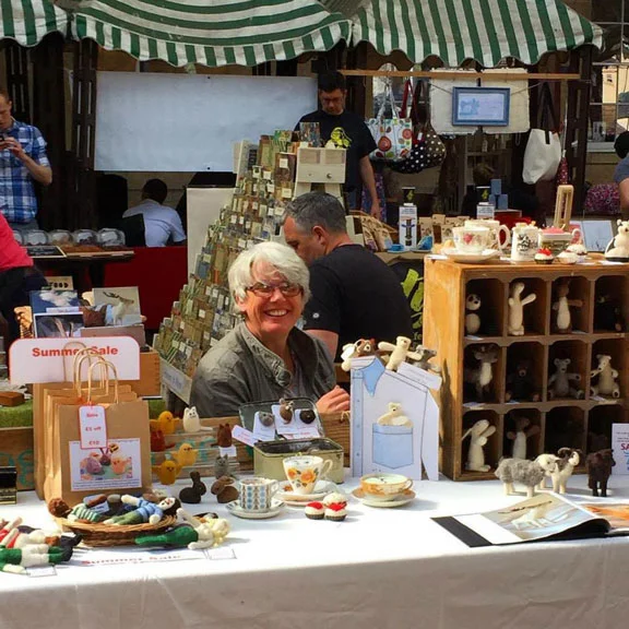 Lydia Needle @blackdoglydia and her felted critters, Bath Artisan Market