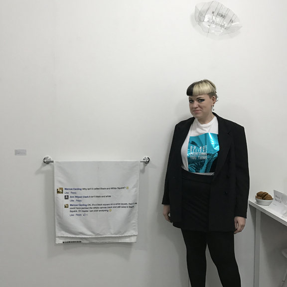 Co-curator Sveta Antonova with Sid & Jim's Facebook Conversation