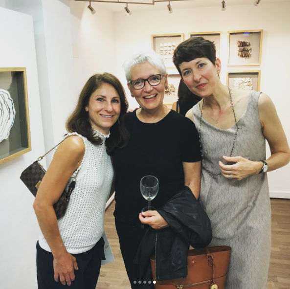 Monica Pecoraro, Lene Beier, and Kelly O'Brien. Opening night of Playing With Fire solo exhibition at Galerie Uhn, Königstein-im-Taunus, Germany. Kelly M. O'Brien ©2017. Image: Søren Beier