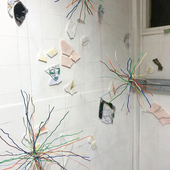 Kelly M. O'Brien, work in progress during Open Studios. Bath Spa MA Fine Art Program, Dartmouth Avenue studio, 6-7 December, 2017.