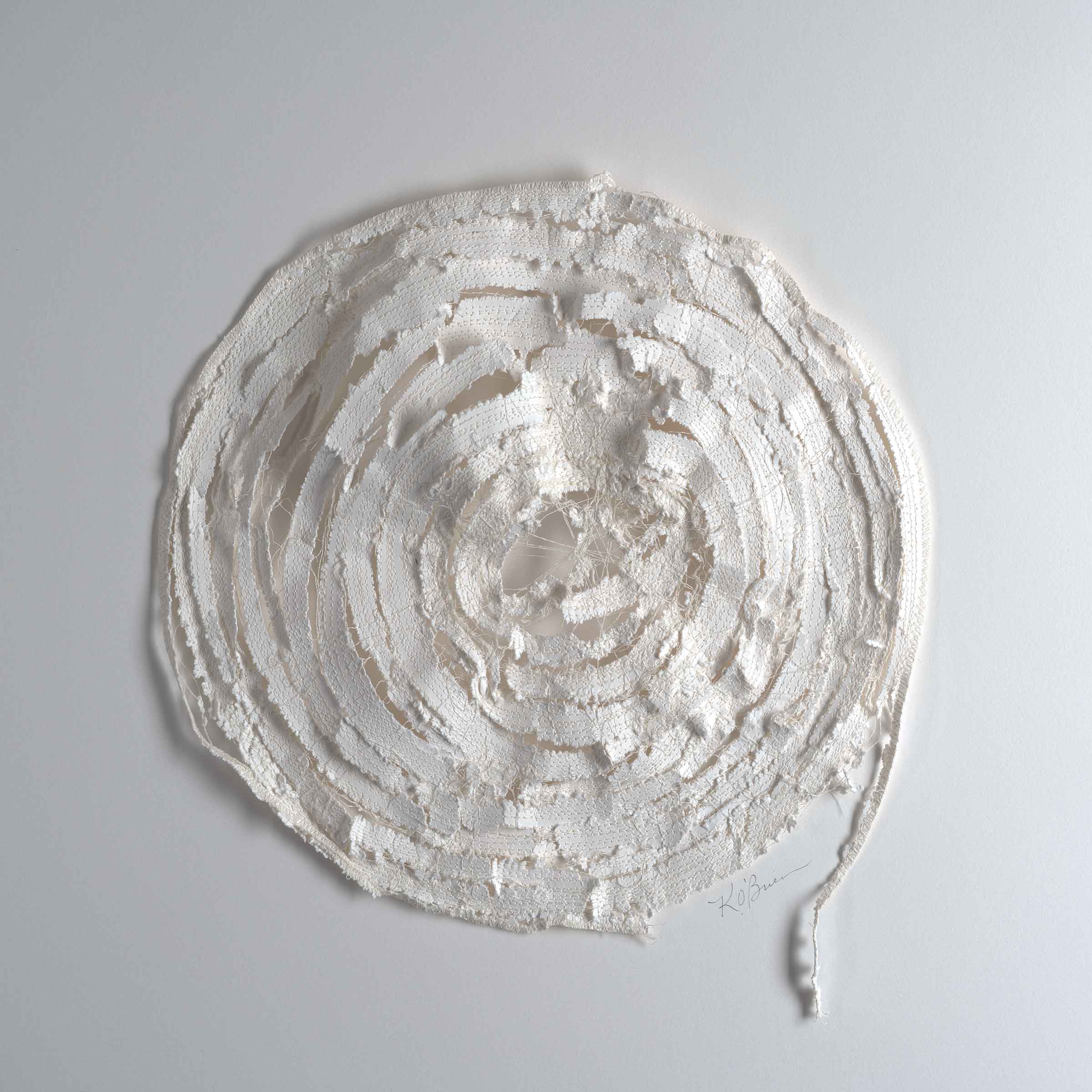  Kelly M O’Brien,  Stitch No. 1 . Paper, cotton thread. 12 x 12 in | 30 x 30 cm ©2019 