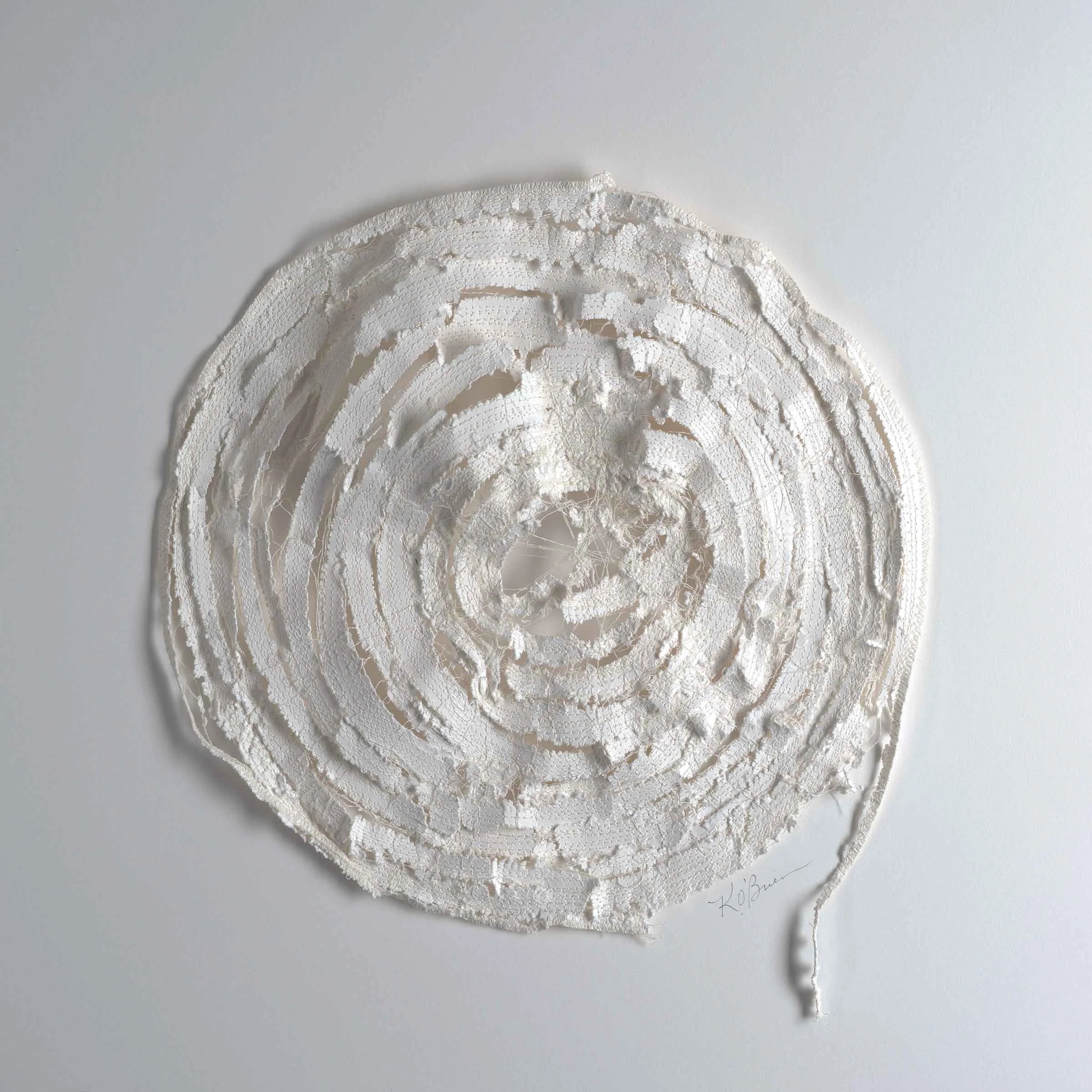 Kelly M O’Brien,  Stitch No. 1 . Paper, cotton thread. 12 x 12 in | 30 x 30 cm ©2019