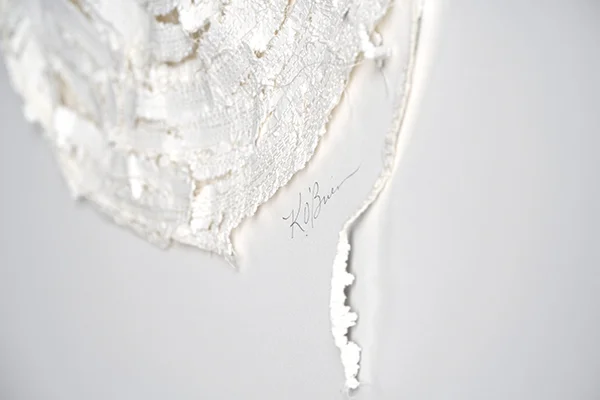 Kelly M O’Brien, Stitch No. 1 (detail). Paper, cotton thread. 12 x 12 in | 30 x 30 cm. © 2019