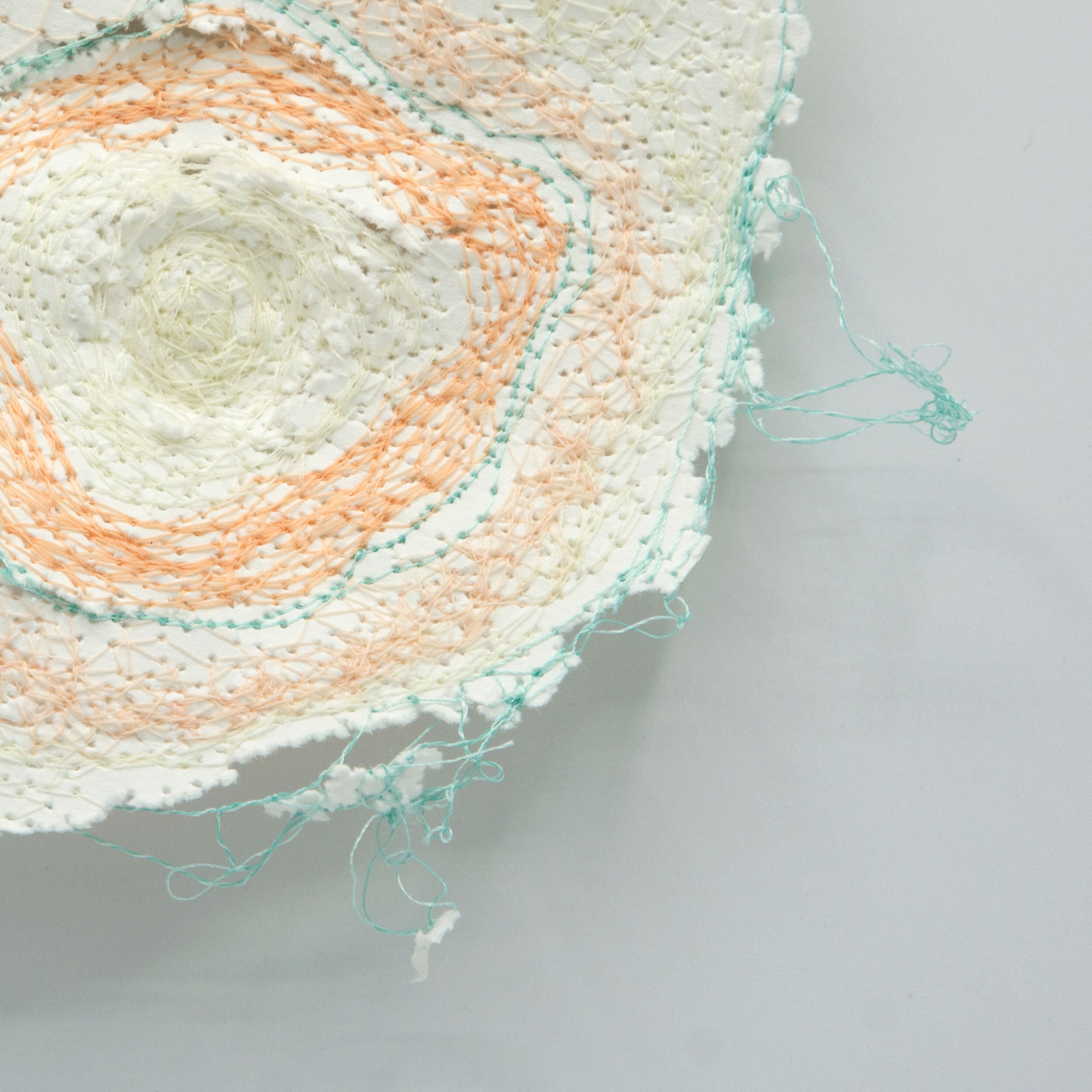  Kelly M O’Brien. Stitch study 8. Thread and paper, 14 x 12 cm ©2020 