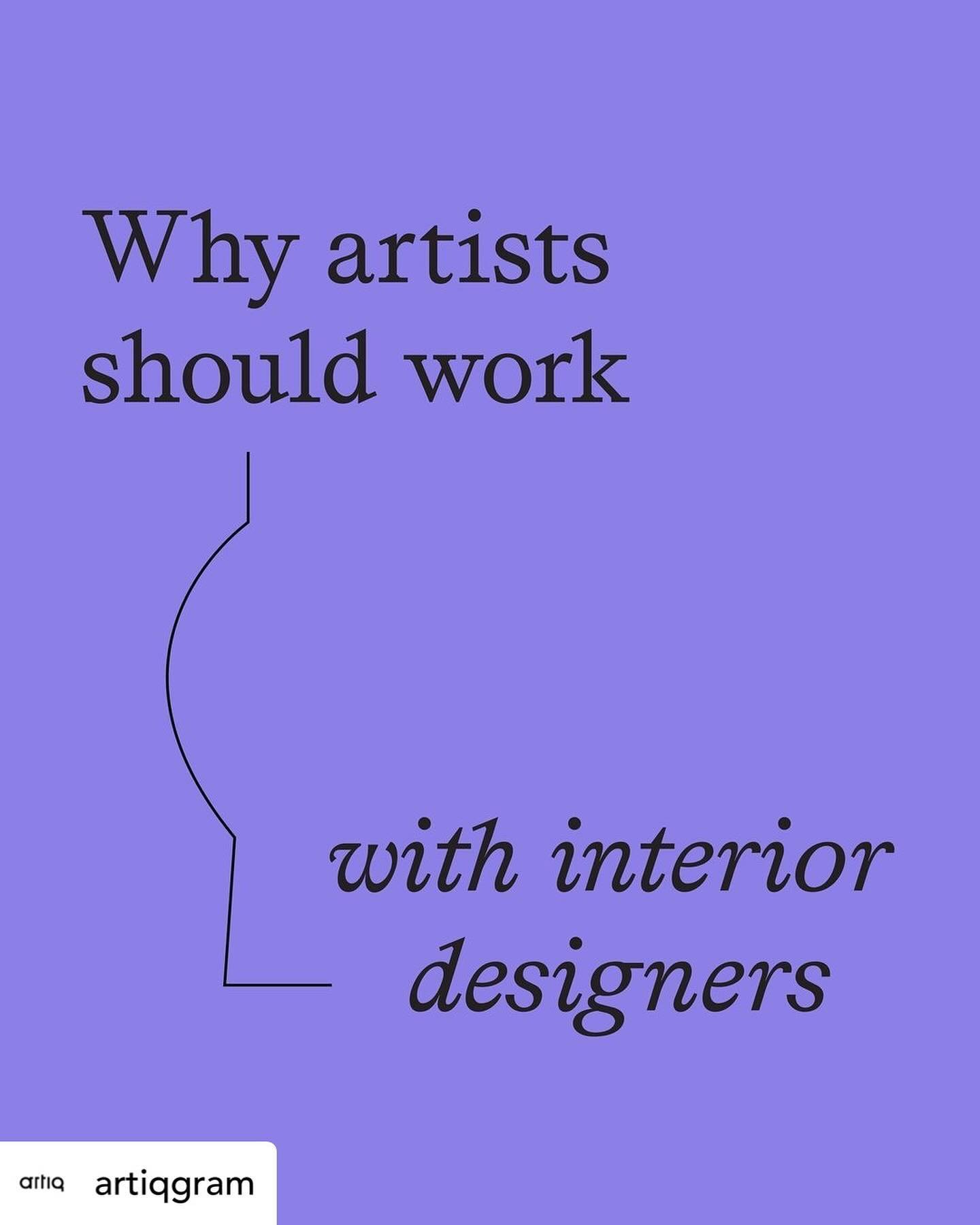 I couldn&rsquo;t agree more! Interior designers are among my best clients 🥰

Posted @withregram &bull; @artiqgram As a business, we exist to prove the viability of creative work. We want all artists to see just how far their creativity can take them