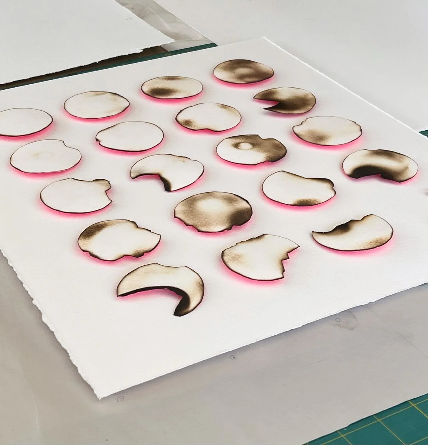 Finishing a 4-piece commission for a project in Vegas from my Phases series. After making these for years, I still delight in the GLOW of reflected color from the back of the raised elements. They appear lit from behind, even in the natural light of
