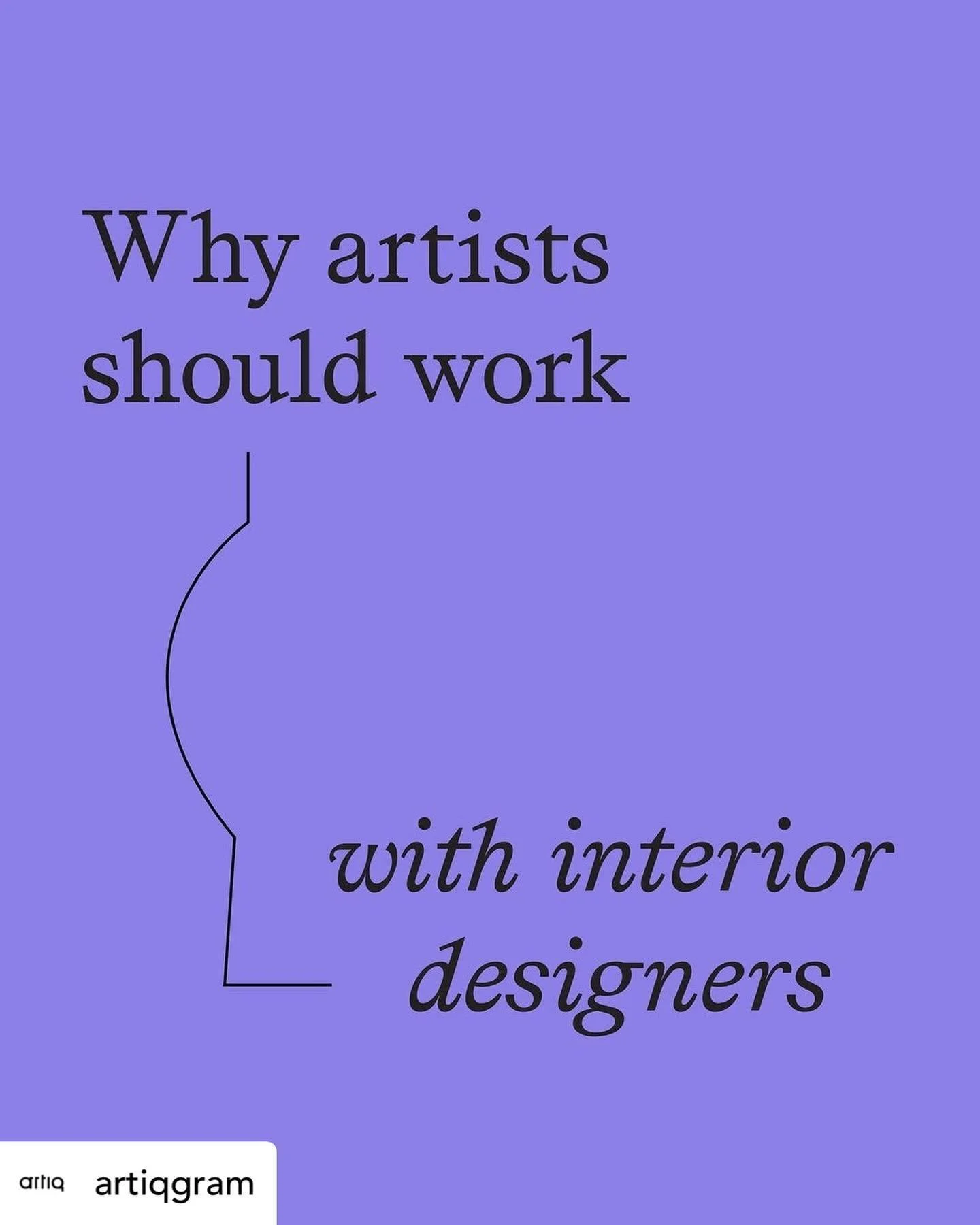I couldn’t agree more! Interior designers are among my best clients 🥰
Posted @withregram • @artiqgram As a business, we exist to prove the viability of creative work. We want all artists to see just how far their creativity can take them