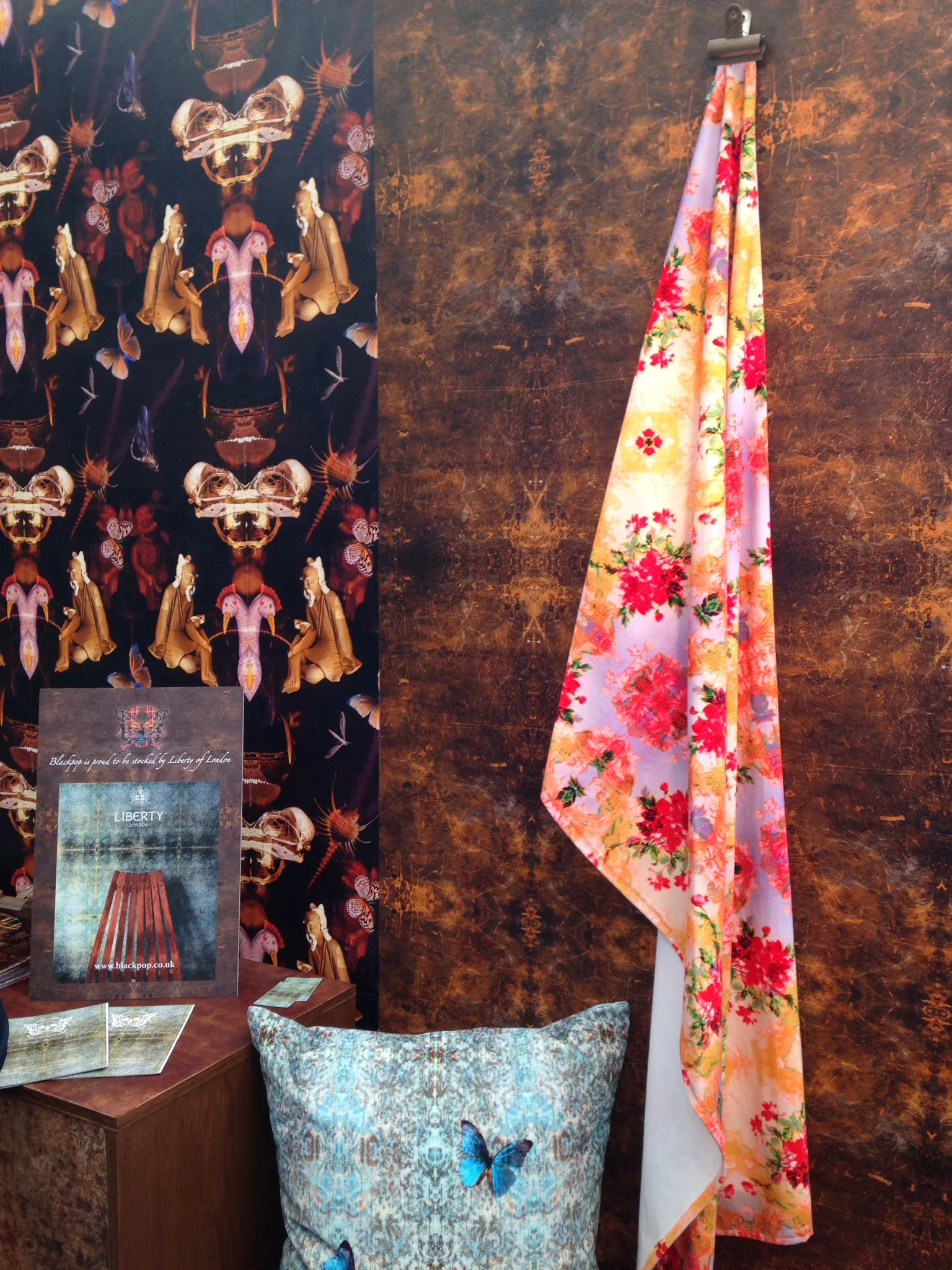 'Reader', 'Casa Cielo' and 'Chapelle Noon' fabrics & wallpaper. www.blackpop.co.uk 