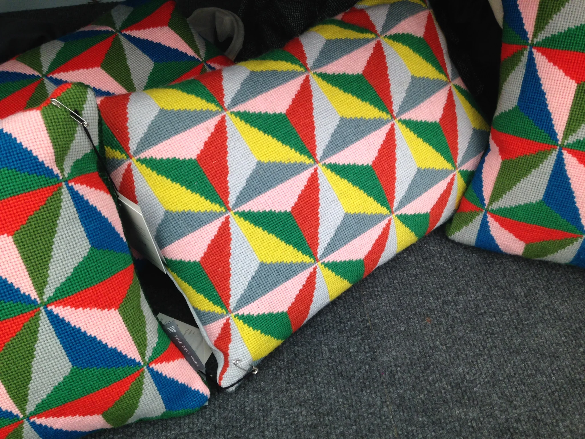 Bridie Hall & Ben Pentreath (Pentreath & Hall)'s 'Falling Cubes' & 'Tetrahedron' trademark designs for Fine Cell Work