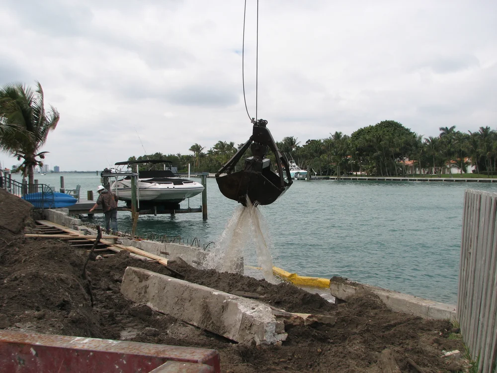 Concrete seawall project