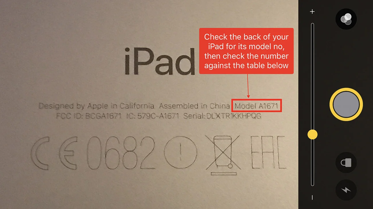 Zoom in and out with the slider, then tap the white button to freeze the image.